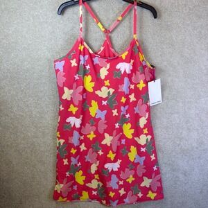 Outdoor Voices Exercise Dress Womens XXL Pink Slice of Life Butterfly Floral NEW